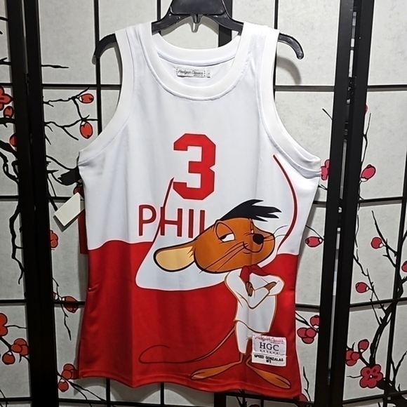 Speedy Gonzales Phila Basketball Jersey Size Large NWT‎ - Picture 1 of 8